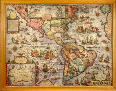 Mapa Ameriky vytvořená Joan Blaeu od Joan Blaeu