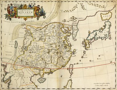 Mapa Číny, z "Atlas Maior Sive Cosmographia Blaviana", 1662 od Joan Blaeu
