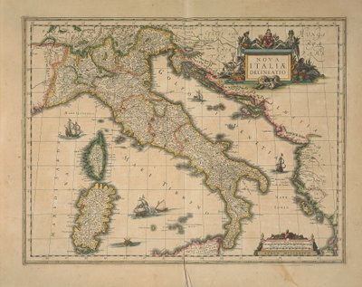 Mapa Itálie od Joan Blaeu od Joan Blaeu