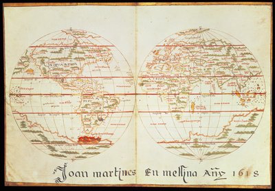 Mapa světa (pero a inkoust na papíře) od Joan Martines