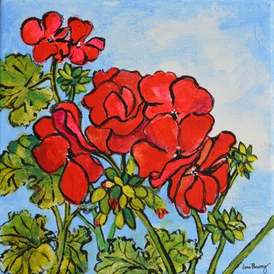 Geranium, 2017 (akryl) od Joan Thewsey