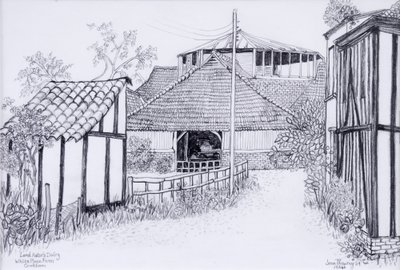 Lord Astors Dairy, White Place Farm, Cookham 2012, tužka od Joan Thewsey