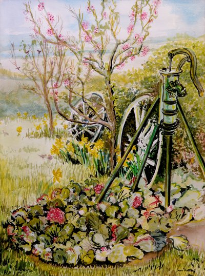 Zahradní pumpa,2010,akvarel od Joan Thewsey