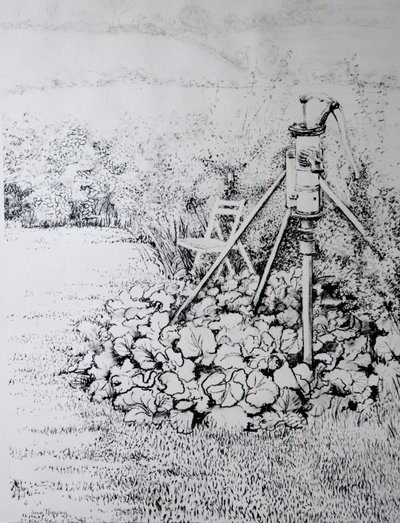 The Garden Pump, 1973 (uhlí) od Joan Thewsey