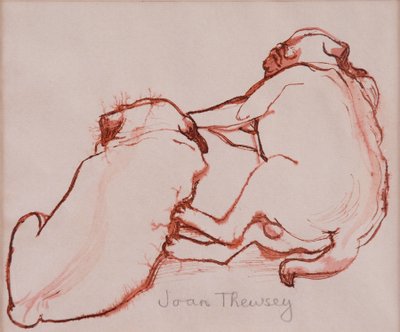 Two Pug Pupppies, the brothers, 2005, (inkoust na mokrém papíře) od Joan Thewsey