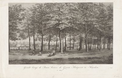 Pohled na Baan v Haarlemu Baan mimo Groot Houtpoort v Haarlemu v roce 1809 (název na objektu) od Joannes Pieter Visser Bender