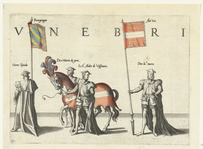 Část průvodu, č. 10 Smuteční průvod císaře Karla V., 1558 (název série) od Joannes van Doetechum (I)
