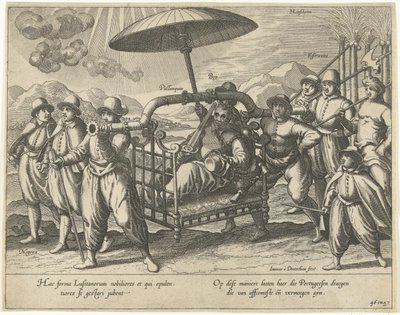 Portugalec v křesle sedanu od Joannes van Doetechum (I)