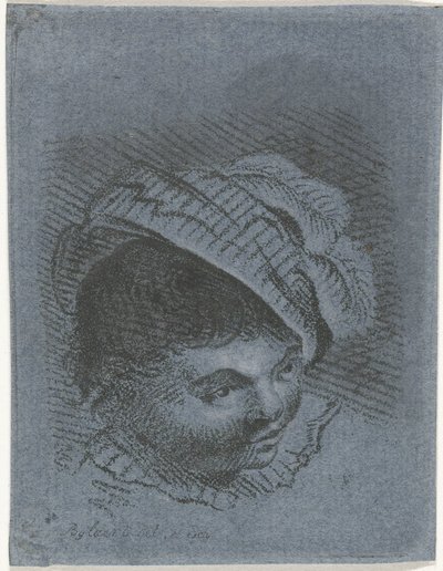 Chlapecká hlava s kloboukem od Joannis Jacobus Bijlaert