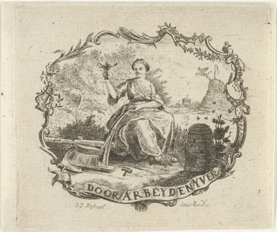 Žena s hořící lampou Práce a průmysl (název na objektu) od Joannis Jacobus Bijlaert
