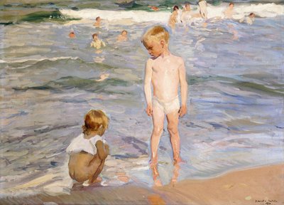 Odpolední slunce, pláž Valencia, 1910 od Joaquín Sorolla