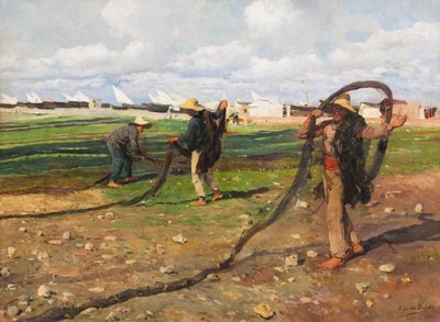 Tahání rybářských sítí od Joaquin Sorolla y Bastida