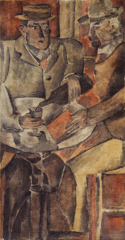 Setkání v kavárně, asi 1926 (tempera na plátně) od Joaquín Torres García