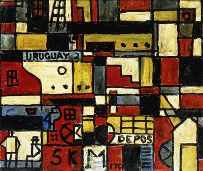 Konstrukční struktura s lodí od Joaquin Torres-Garcia