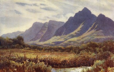 Cape Peninsula, Jižní Afrika: Stolová hora z Cape Flats (barva litho) od Joaquin Xaudaru y Echau