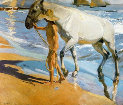 Koňská koupel od Joaquín Sorolla