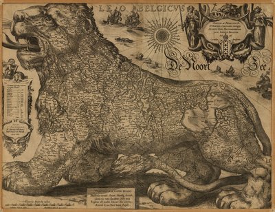 Leo Belgicus. LOC 97683562 od Jodocus Hondius