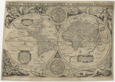Mapa světa, 1631 od Jodocus Hondius