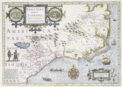 Virginiae item et Floridae Americae provinciarum, nova descriptio, 1636 od Jodocus Hondius