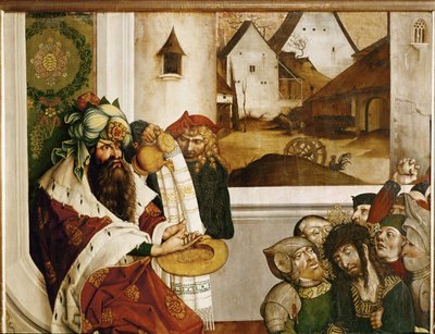 Pilát Pontský si myje ruce (tempera na smrkovém dřevě) od Joerg the Elder Breu