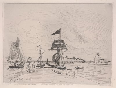 Holzsteg im Hafen von Honfleur von Johan Barthold Jongkind