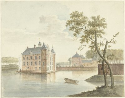 Pohled na neznámý hrad od Johan Antonie Kaldenbach
