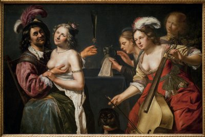 Marnotratný syn neboli „alegorie pěti smyslů“. Obraz Johannese Baecka (asi 1600-1654), olej na plátně od Johan Baeck