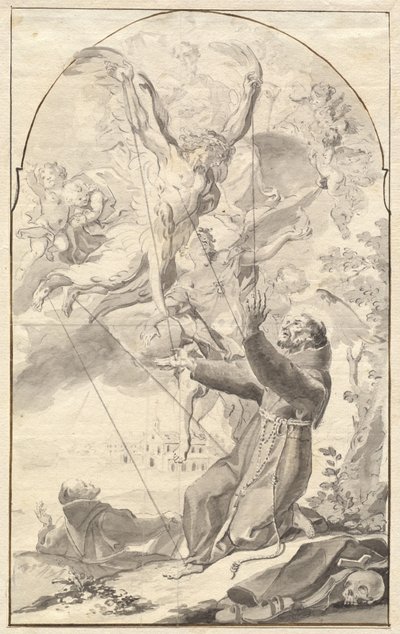 Stigmatizace svatého Františka od Johan Baptist Enzensberger