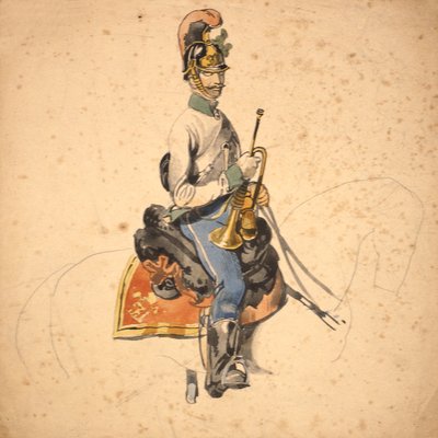 Voják 5. dragounského pluku, princ Evžen Savojský 1840-50 od Johan Baptiste Heinefetter