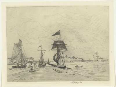 Molo v Honfleuru od Johan Barthold Jongkind