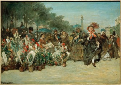 Blumenmarkt auf dem Boulevard Richard-Lenoir von Johan Barthold Jongkind
