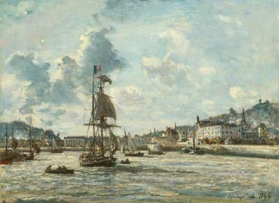 Eingang zum Hafen von Honfleur, 1863-64 von Johan Barthold Jongkind