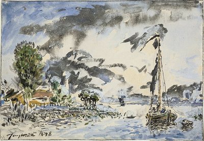 Rybářská loď od Johan-Barthold Jongkind