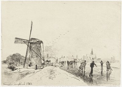 Pohled na Maassluis Vue de la ville de Maaslins (Hollande) (název na objektu) od Johan Barthold Jongkind