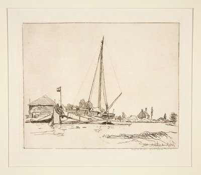La Barque amar?e (Ukotvený člun) od Johan-Barthold Jongkind