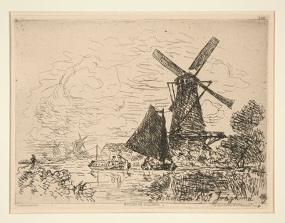 Mlýny v Holandsku (Mlýny v Holandsku) od Johan-Barthold Jongkind