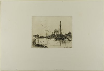 Der Kanal, aus Cahier de six eaux-fortes, vues de Hollande von Johan-Barthold Jongkind