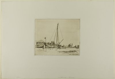 Das vertäute Boot, aus Cahier de six eaux-fortes, vues de Hollande von Johan-Barthold Jongkind