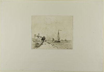 Die zwei Segelboote, aus Cahier de six eaux-fortes, vues de Hollande von Johan-Barthold Jongkind