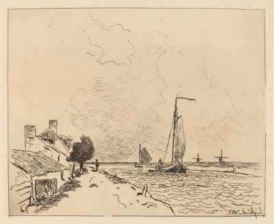 Dvě lodě na plachtě od Johan-Barthold Jongkind