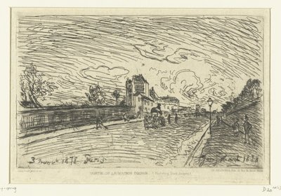 Výjezd z nemocnice Cochin (Faubourg Saint-Jacques, Paříž) Sortie de la Maison Cochin (Faubourg Saint-Jacques) (název na objektu) od Johan Barthold Jongkind