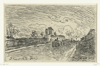 Ausgang des Krankenhauses Cochin (Faubourg Saint-Jacques, Paris) von Johan-Barthold Jongkind