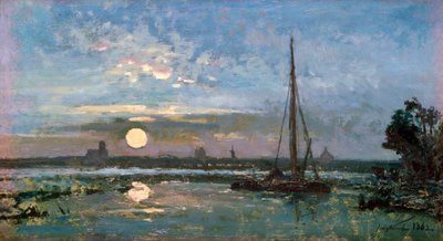 Pohled na přístav v Holandsku, 1862 od Johan Barthold Jongkind