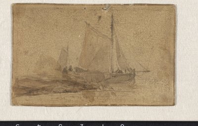 Rybářský člun kotvící na ostrohu od Johan-Barthold Jongkind