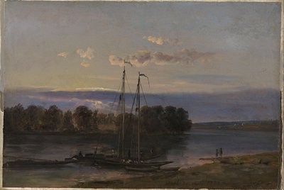 Večerní nálada na Labi od Johan Christian Dahl