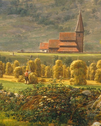 Sběr sena od Johana Christiana Clausena Dahla (1788-1857), Norsko 19. od Johan Christian Dahl