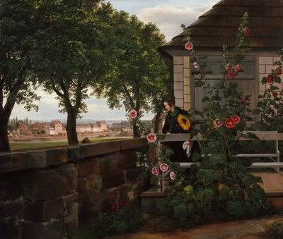 Julie Vogel na své zahradě od Johan Christian Dahl