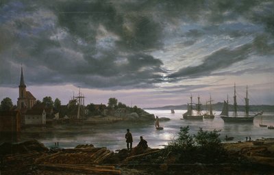 Larvik od Moonlight od Johan Christian Dahl