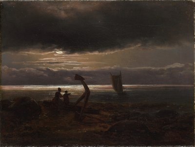 Matka a dítě u moře od Johan Christian Dahl
