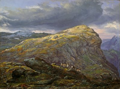 Stugunøset ve společnosti Filefjell od Johan Christian Dahl